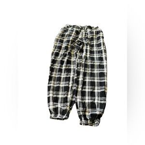 Black and white plaid cotton pants size large